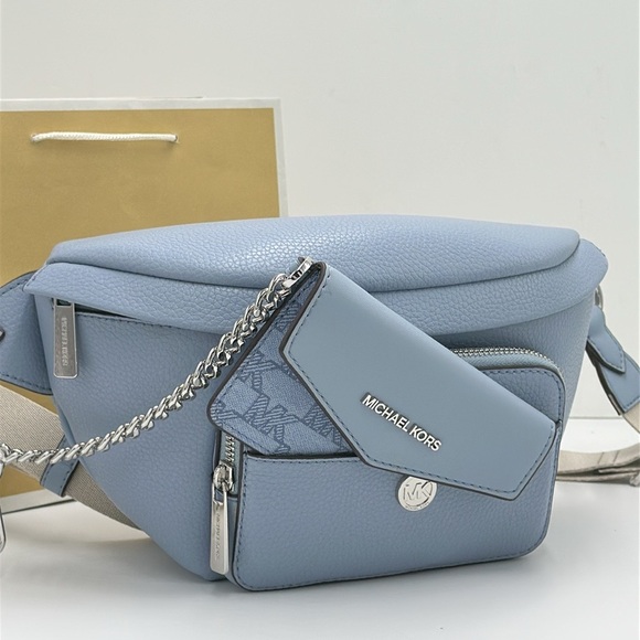 Michael Kors Maisie Large Pebbled Leather 2-in-1 Sling Pack Fanny Pack Waist Bag - Picture 3 of 16